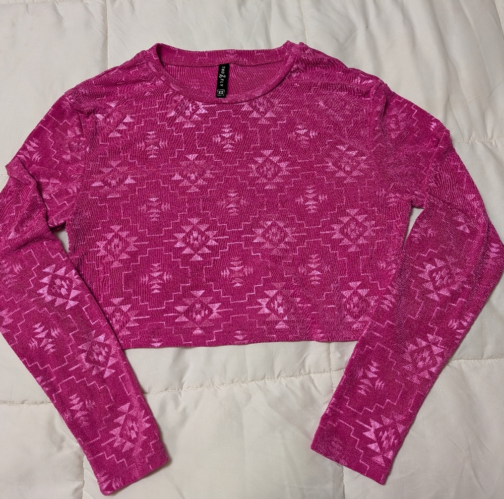 2 Fly Pink Xs Crop Top